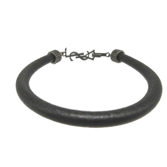 Yves Saint Laurent Saint Laurent Paris Leather Black Bracelet 1380SAINT LAURE...